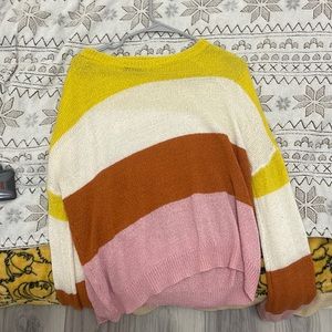 Color block knitted sweater